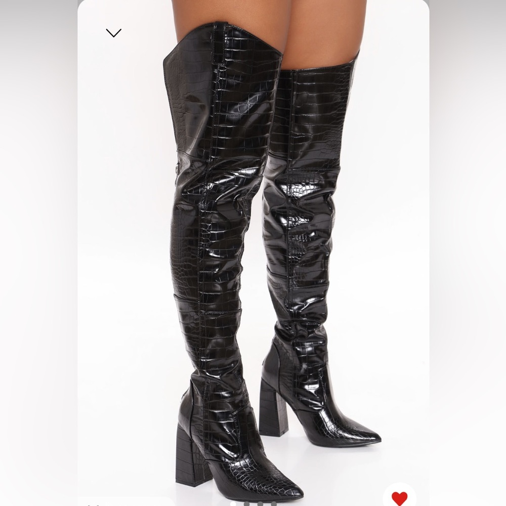 Black thigh high boots Size 10 New